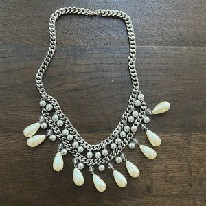 Elegant Silver and Cream Necklace